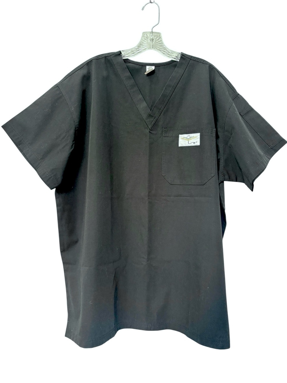 Aviator Scrubs Black V-neck Scrub Top Mens 2XL